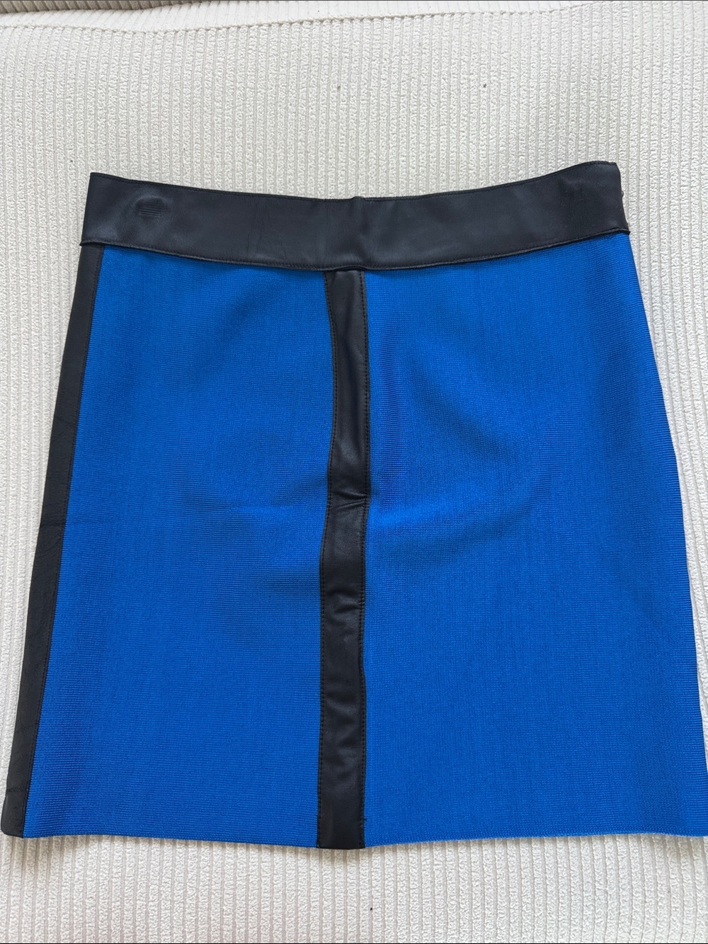 bebe Blue Mini Skirt with Black Trim